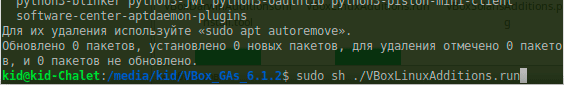 Введением команды запускаем установку ГС