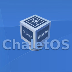 Заставка ChaletOS с логотипом VirtualBox